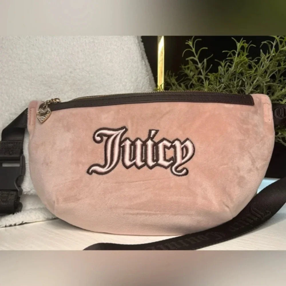 Juicy Couture Queen Of Everything Velour Belt Bag Fanny Pack NWT